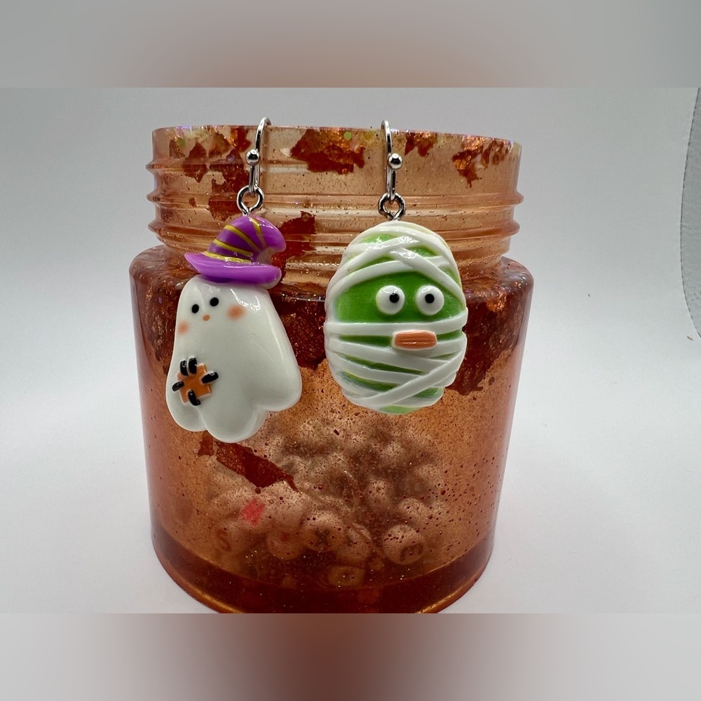 Halloween Ghost and Mummy Earrings